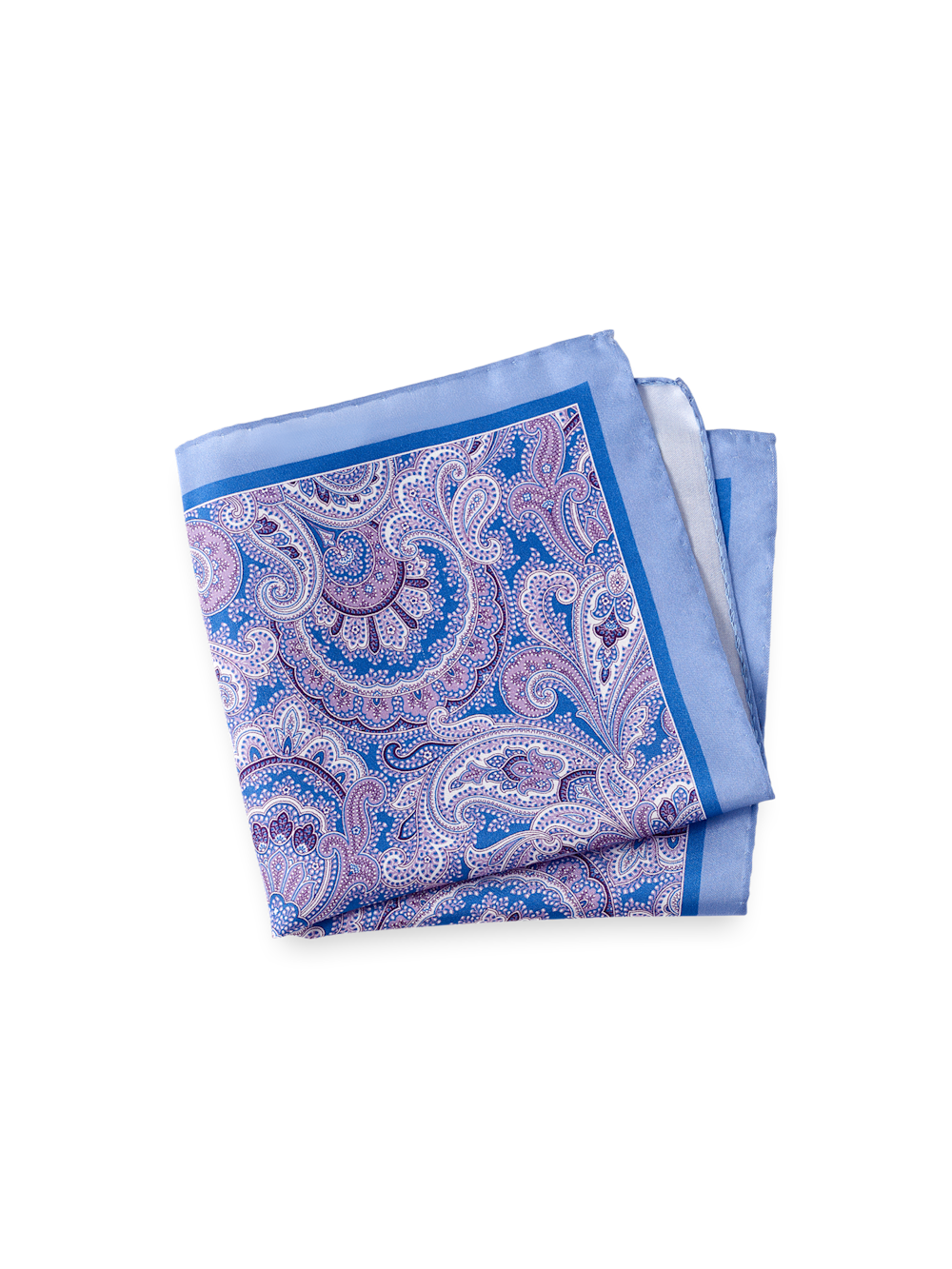 Product Image of Paisley Silk Pocket Square-Blue Multi