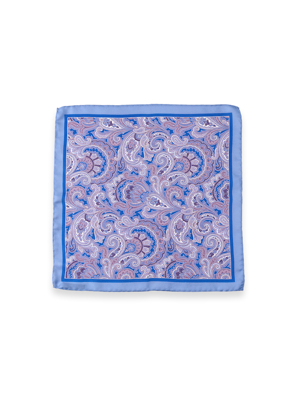 Alternate Shot of Men's Blue Multi Paisley Pocket Squares