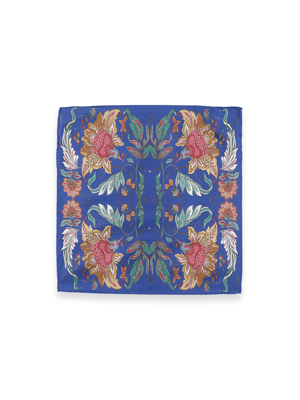 Alternate Shot of Men's Blue Multi Floral Pocket Squares