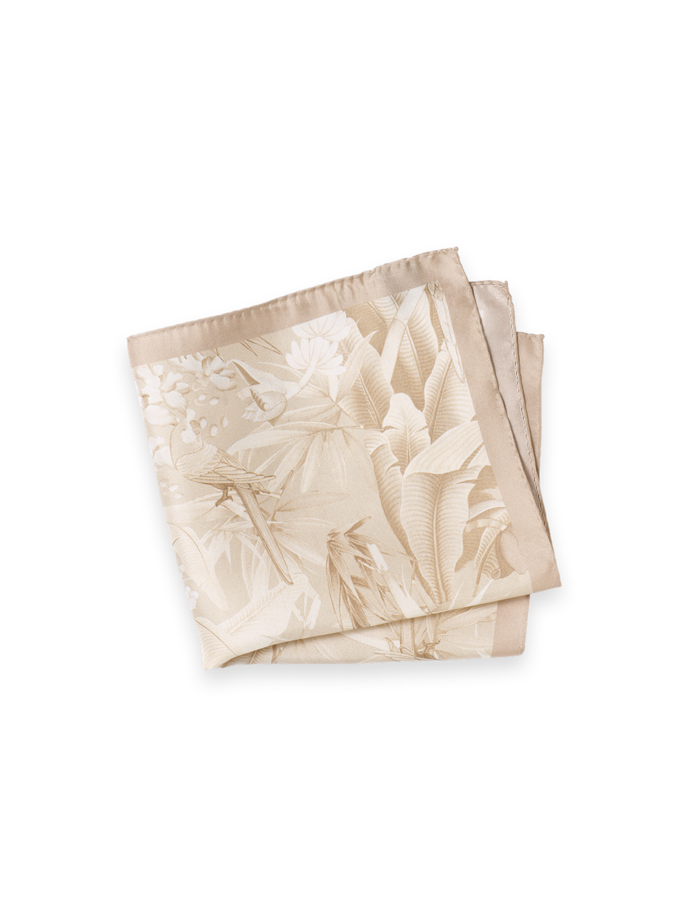 Product Image of Botanical Silk Pocket Square-Tan