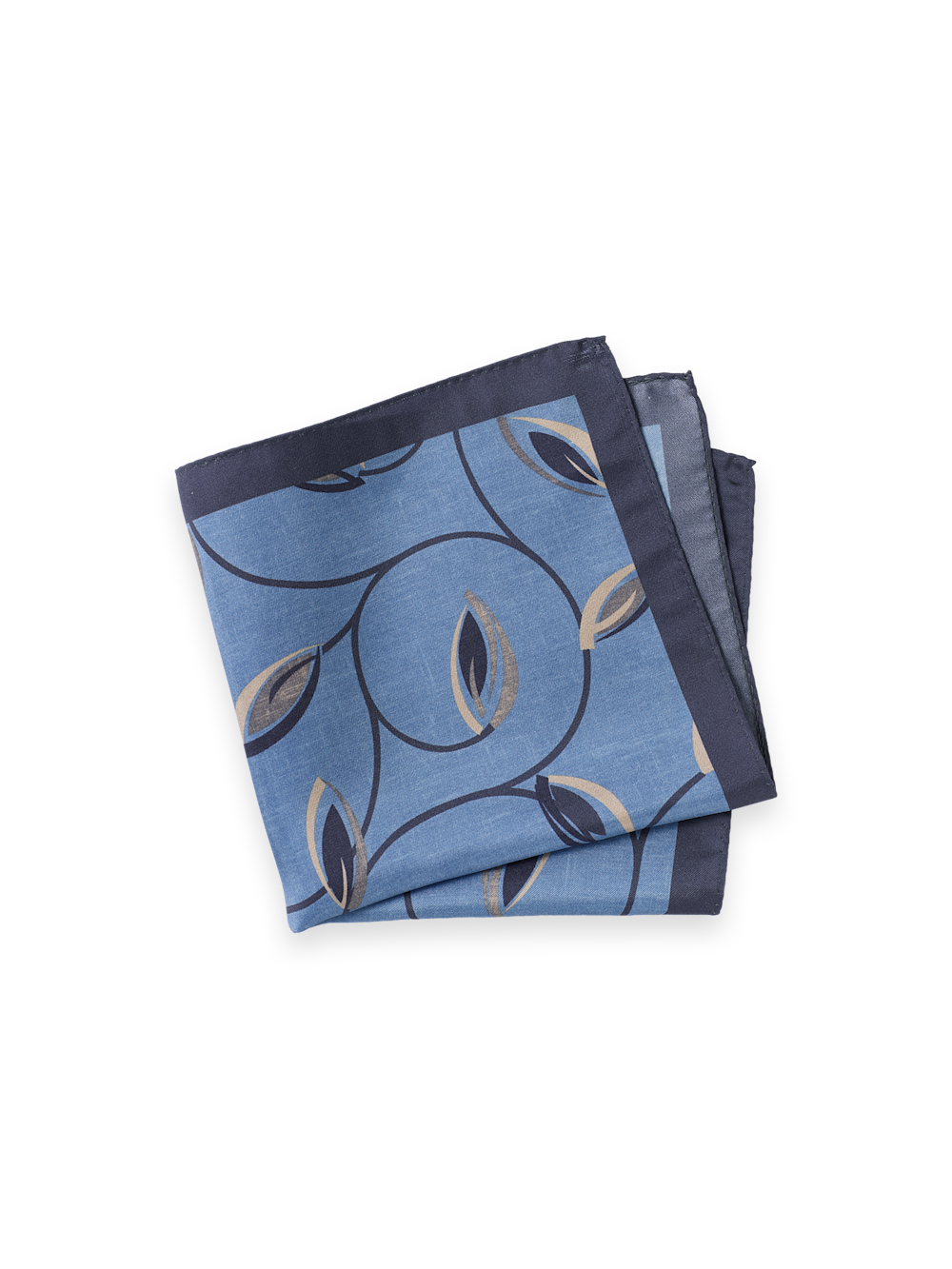 Product Image of Botanical Silk Pocket Square-Blue