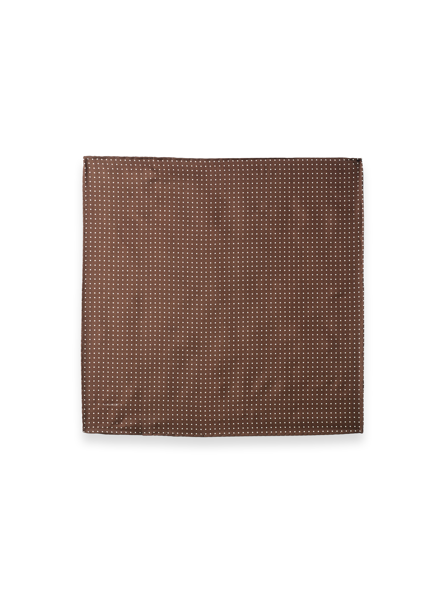 Dot Silk Pocket Square - Brown