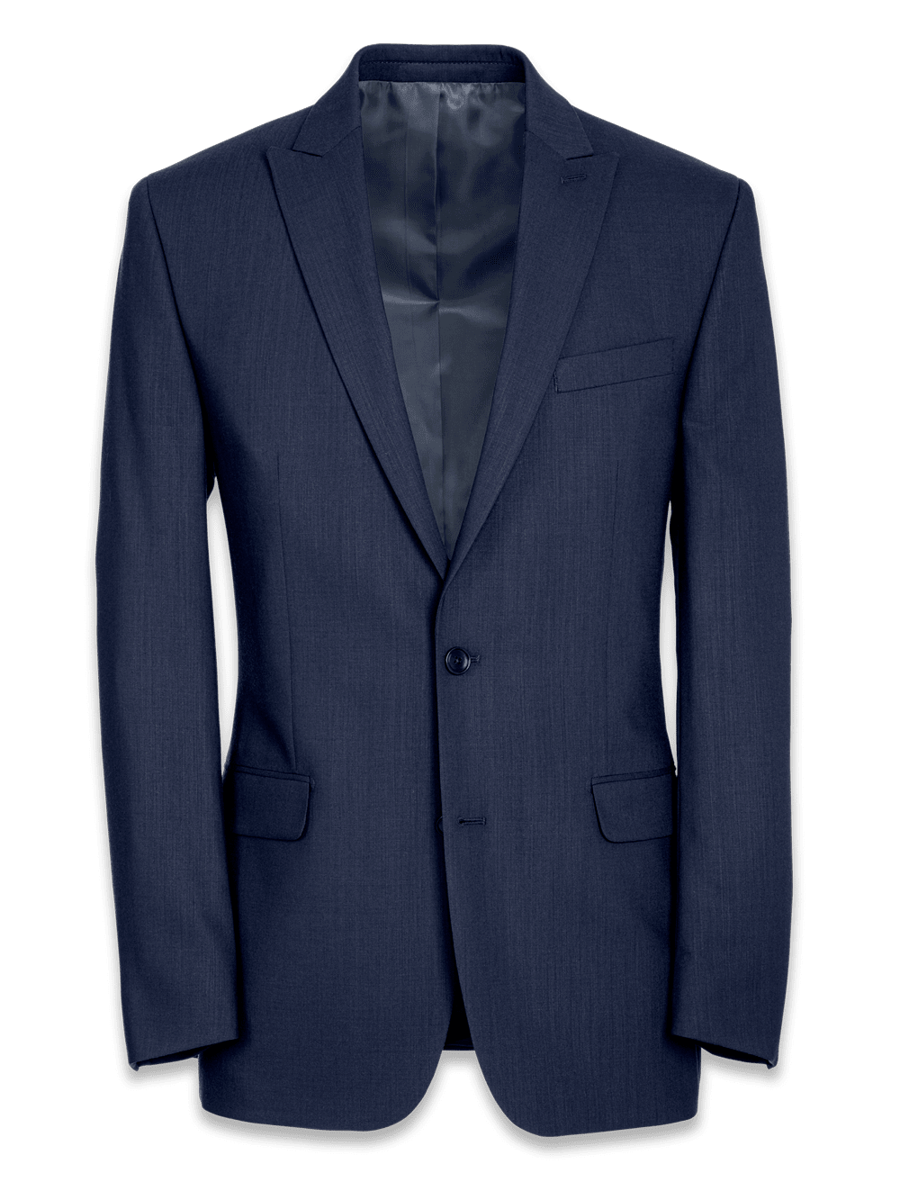 Product Image of Classic Fit Essential Wool Peak Lapel Side Vents Suit Jacket-Navy