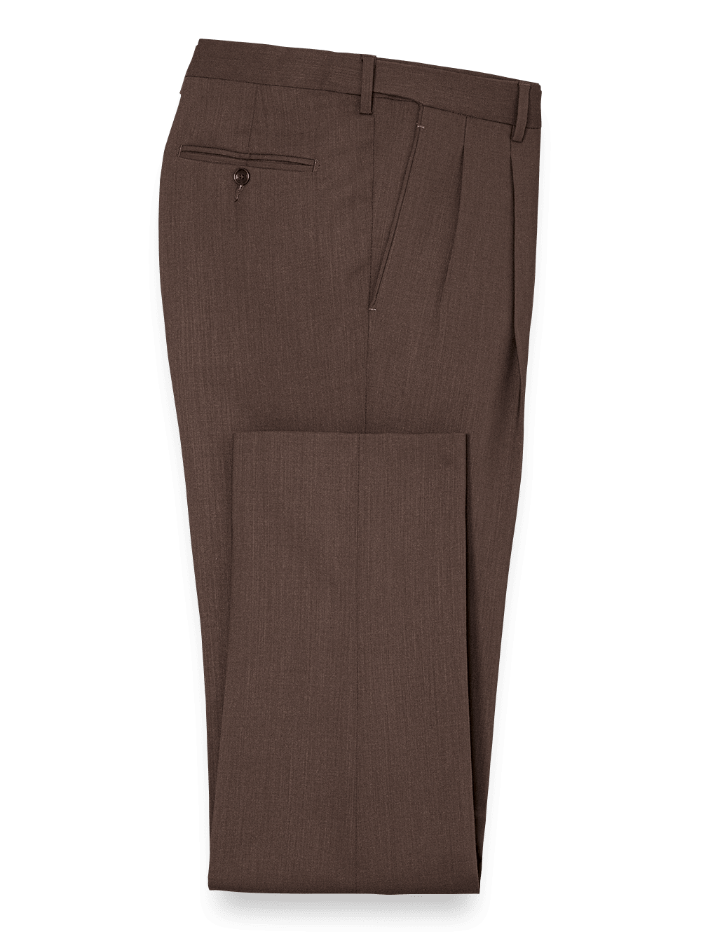 Product Image of Classic Fit Essential Wool Pleated Suit Pants-Brown