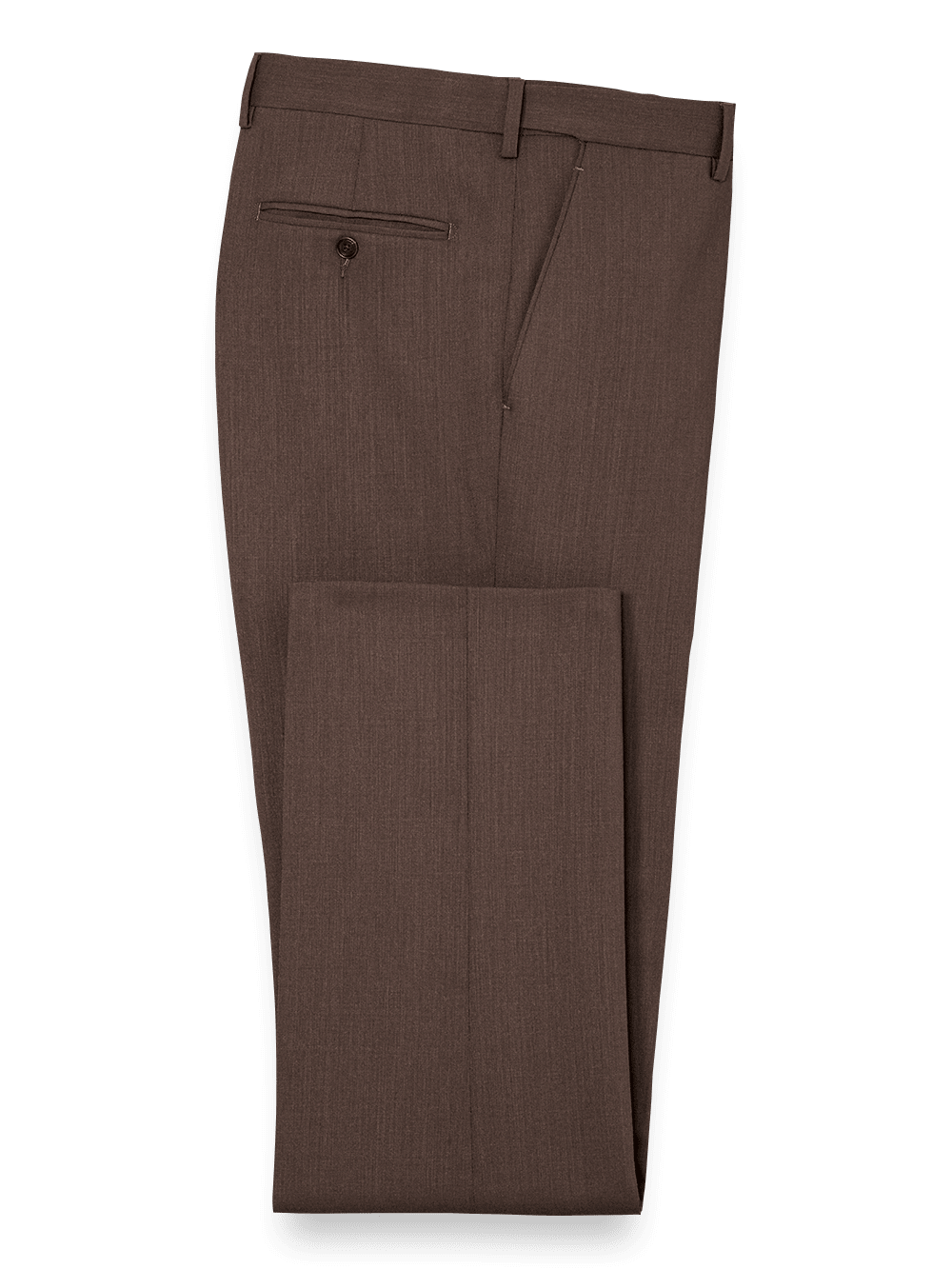 Product Image of Classic Fit Essential Wool Flat Front Suit Pants-Brown
