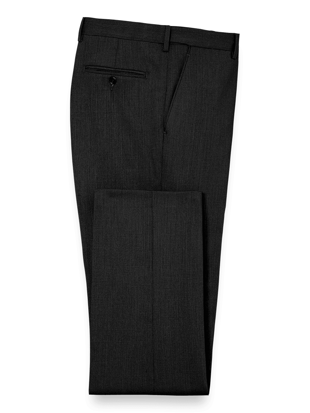 Product Image of Tailored Fit Essential Wool Flat Front Pants-Black