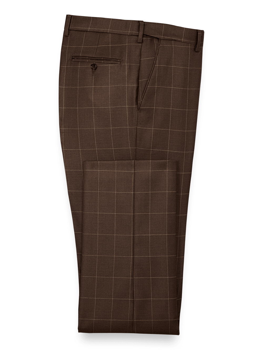 slim fit dress slacks Tailored Fit Essential Wool Flat Front Pants