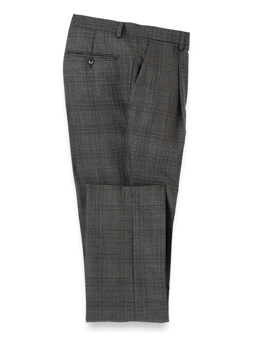 Prada Wool Gun Club Check Straight Fit Pants with Hidden
