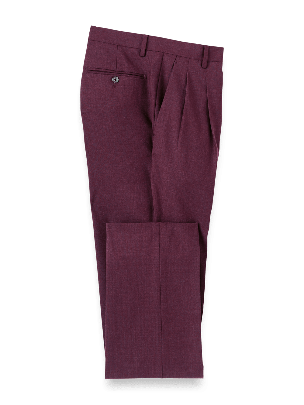 Product Image of Wool Stretch Bengaline Suit Pants-Plum#model_pleated front