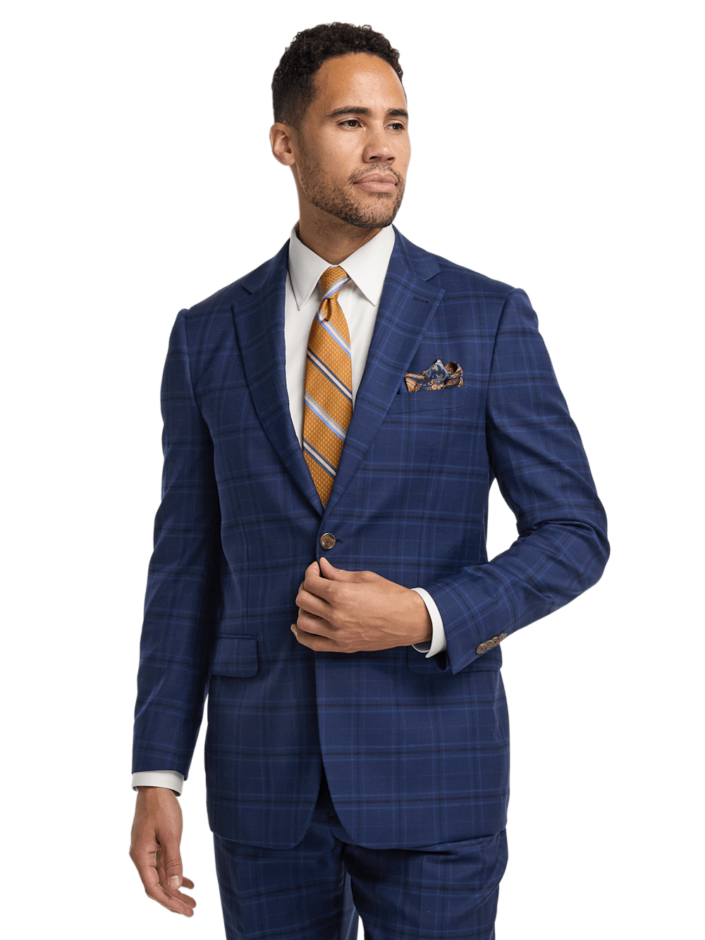Alternate Image of Wool Stretch Plaid Single Breasted Suit Jacket-1