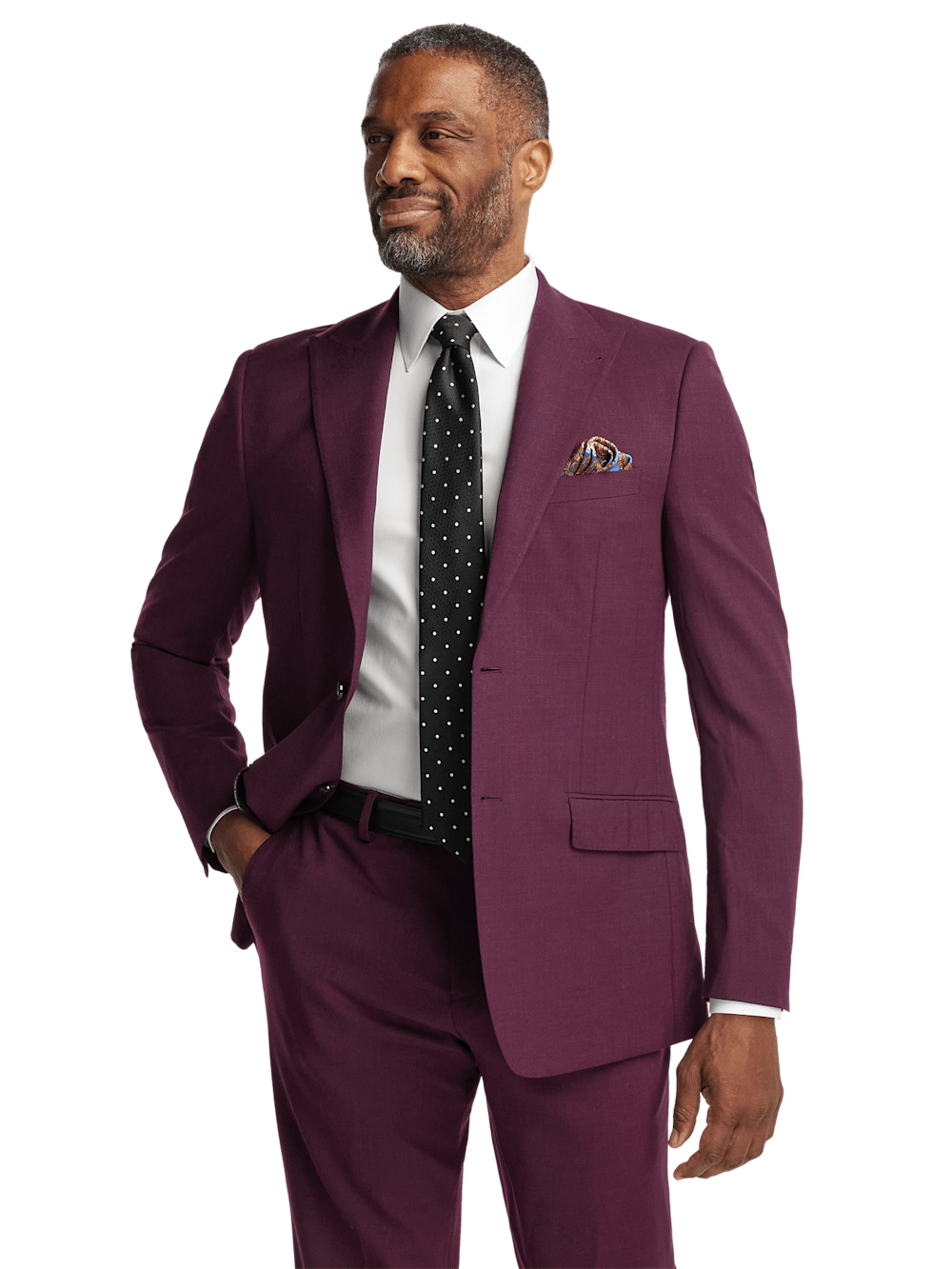 Alternate Image of Wool Stretch Bengaline Peak Lapel Suit Jacket-1