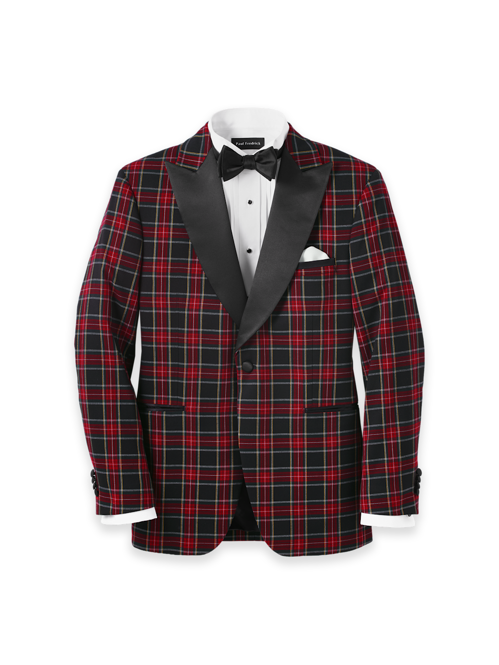 Tartan Single Breasted Peak Lapel Tuxedo Jacket