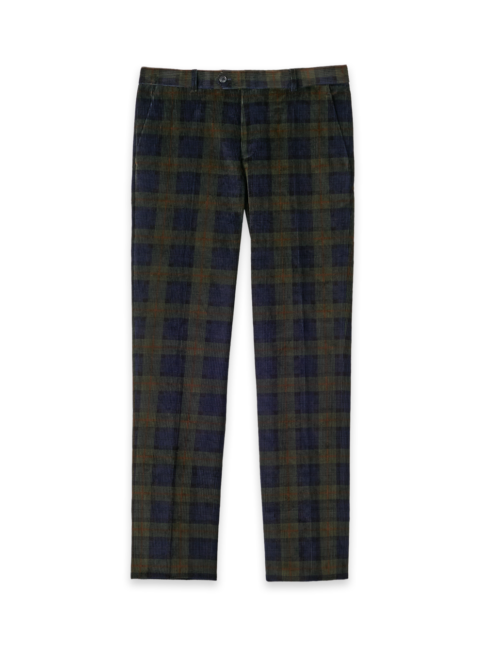 Cotton Corduroy Blackwatch Flat Front Suit Pant