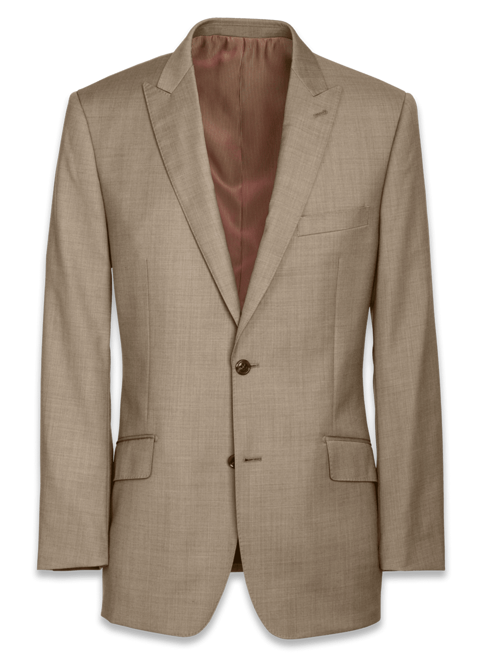 Product Image of Classic Fit Sharkskin Peak Lapel Suit Jacket-Tan