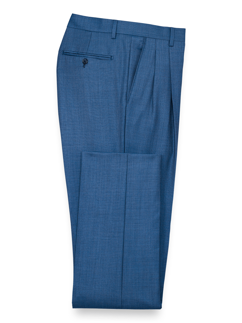 Product Image of Classic Fit Sharkskin Pleated Suit Pants-Slate Blue