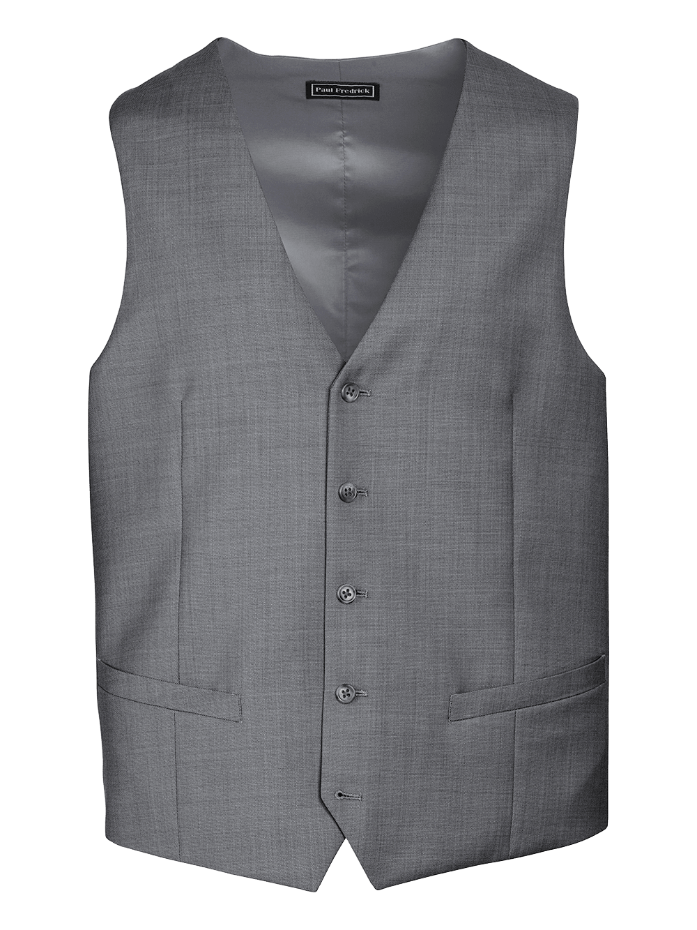Product Image of Classic Fit Sharkskin No Lapel Suit Vest-Grey