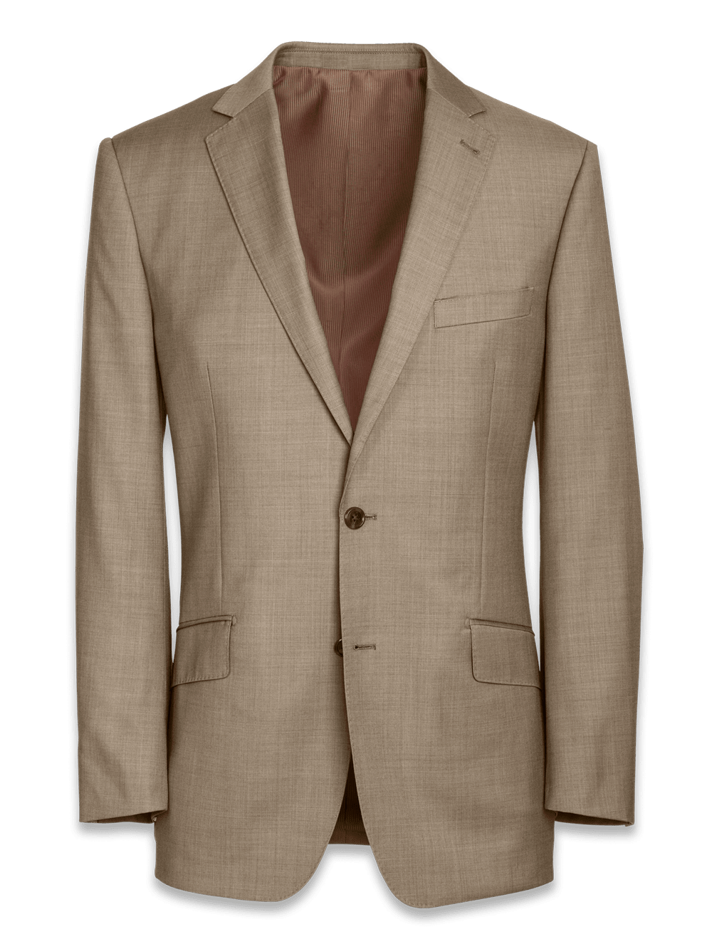 Product Image of Tailored Fit Sharkskin Notch Lapel Suit Jacket-Tan