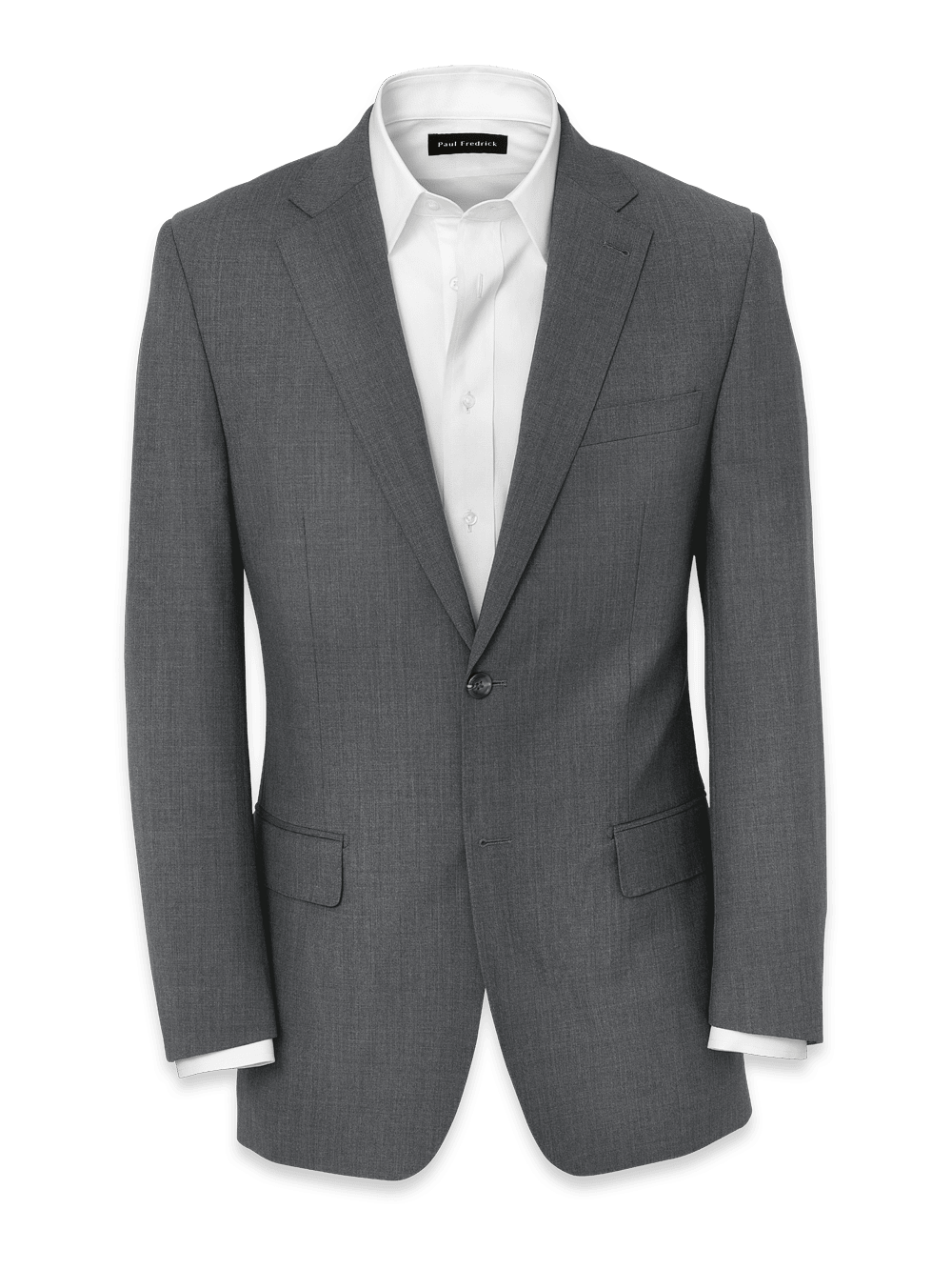 Product Image of Wool Stretch Bengaline Notch Lapel Suit Jacket-Grey