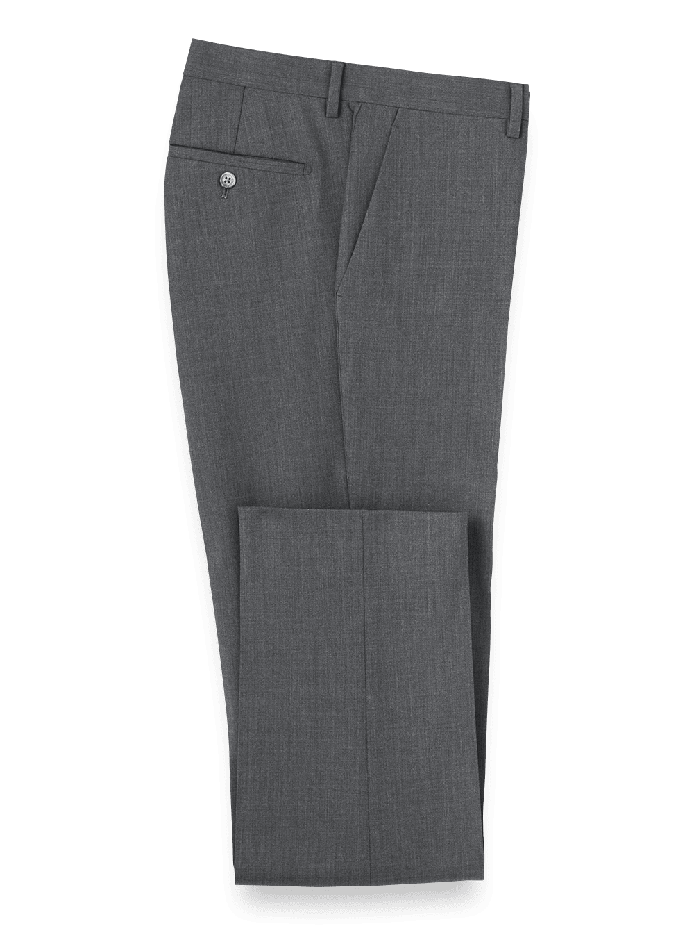Product Image of Wool Stretch Bengaline Flat Front Suit Pants-Grey