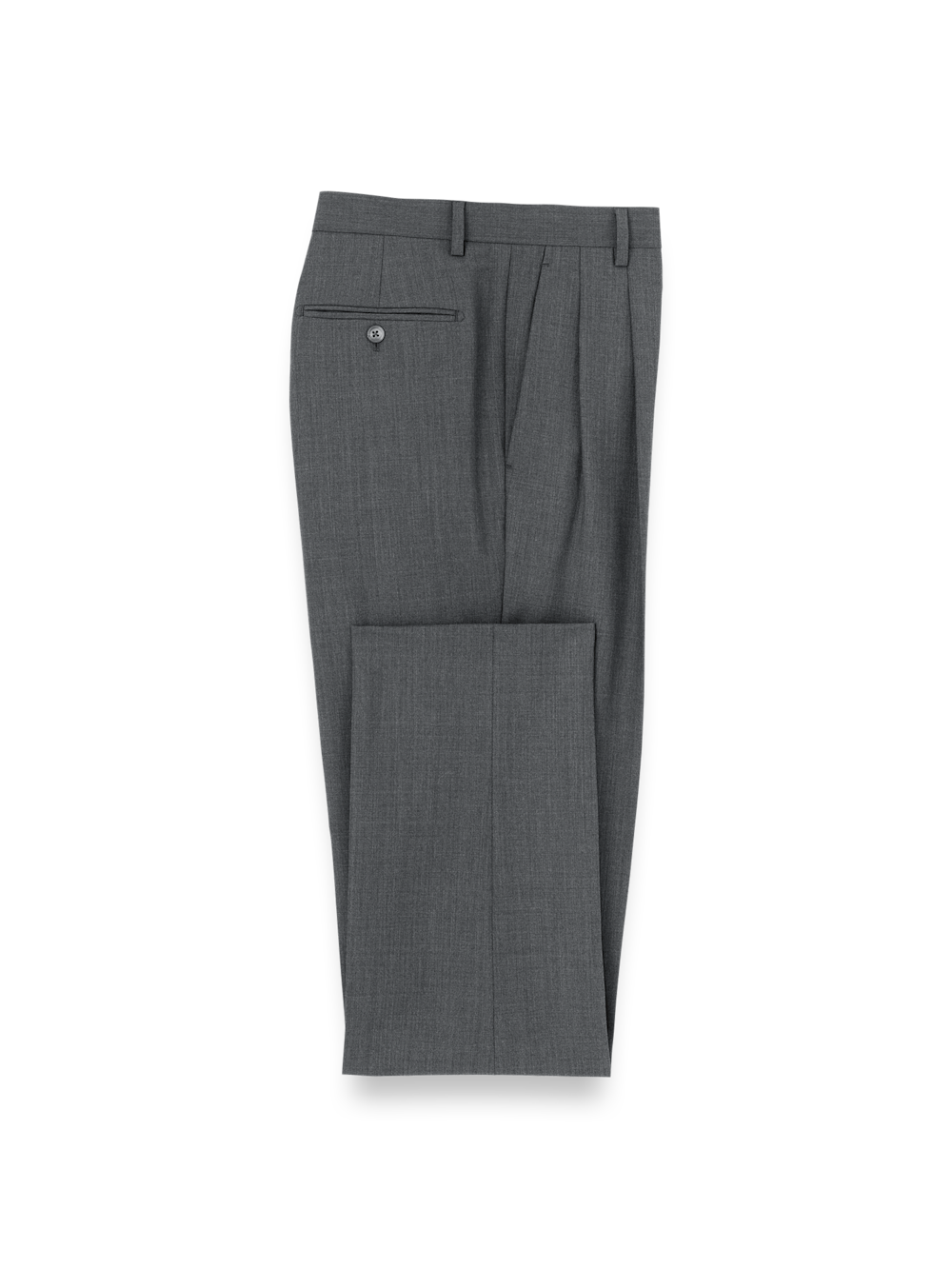Product Image of Wool Stretch Bengaline Suit Pants-Grey#model_pleated front