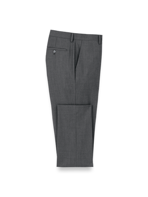 Wool Stretch Bengaline Suit Pants - Grey