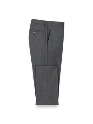 Wool Stretch Bengaline Suit Pants - Grey