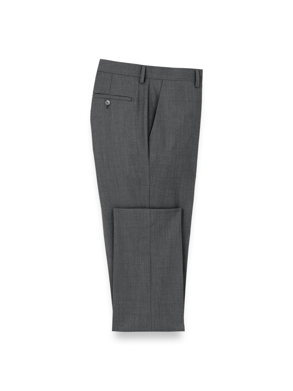 Wool Stretch Bengaline Suit Pants - Grey Flat Front / 36 Wool Stretch Bengaline Suit Pants - Grey Flat Front / 36