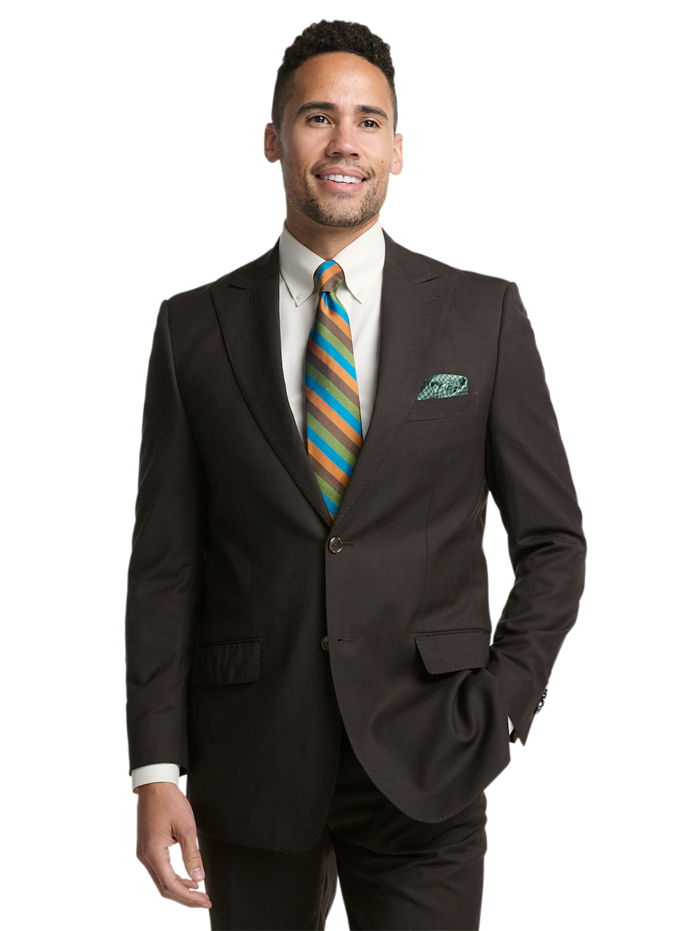 Alternate Image of Wool Stretch Bengaline Peak Lapel Suit Jacket-1