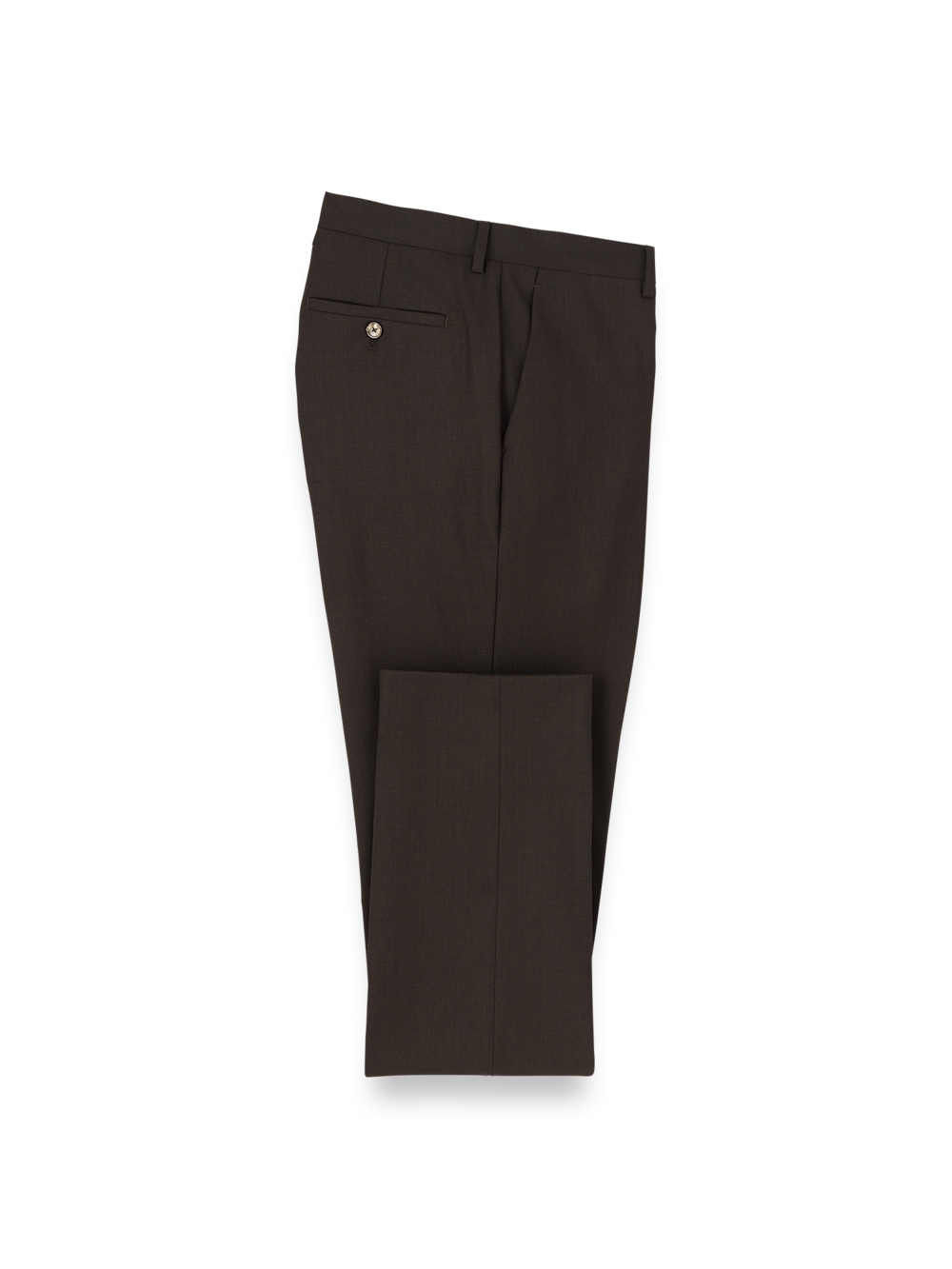 Product Image of Wool Stretch Bengaline Suit Pants-Dark Brown#model_flat front