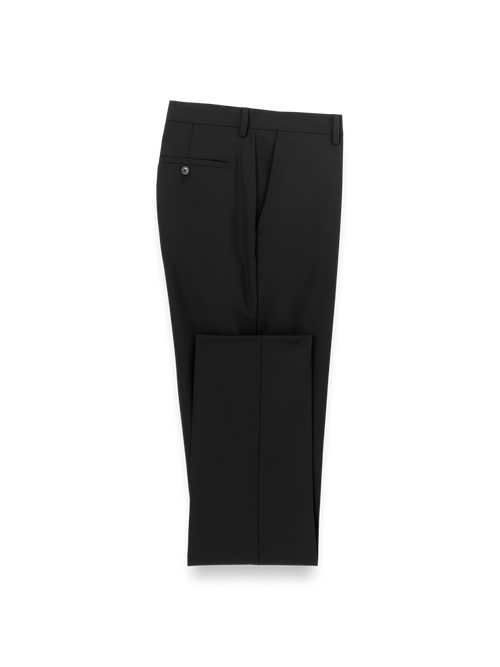 Wool Stretch Bengaline Suit Pants - Black