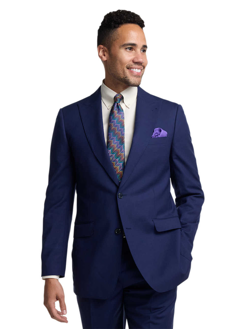 Alternate Shot of Men's Blue Solid Suit
