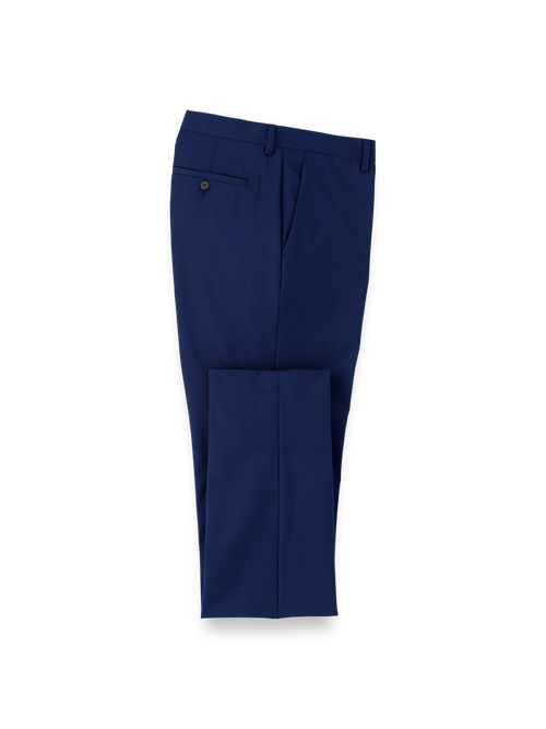 Wool Stretch Bengaline Suit Pants - Blue