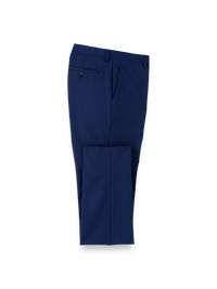 Wool Stretch Bengaline Suit Pants - Blue
