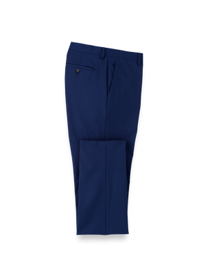 Wool Stretch Bengaline Suit Pants - Blue