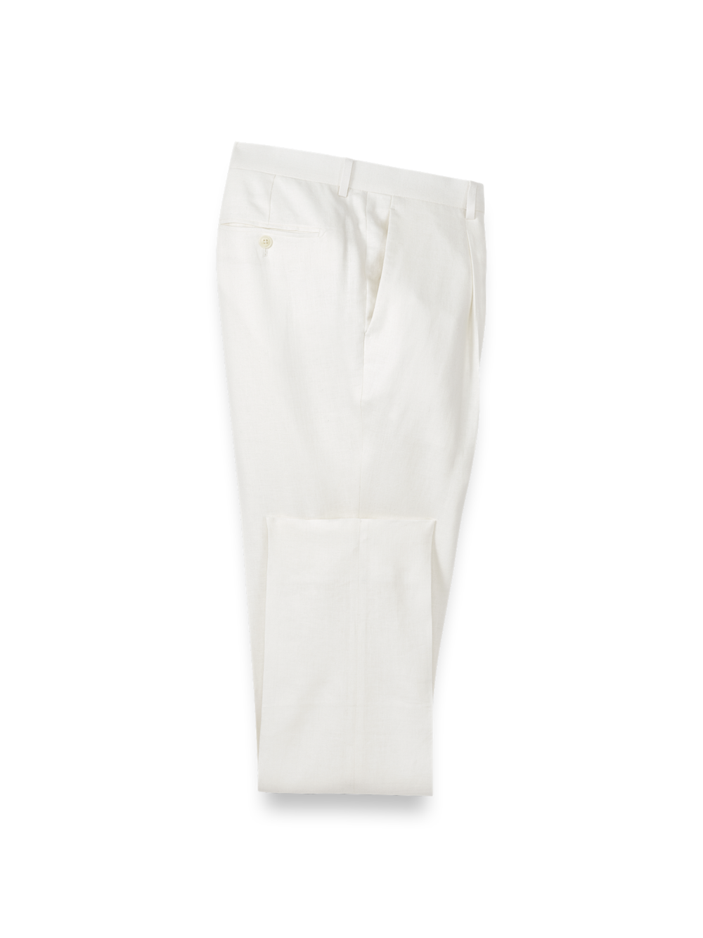 Linen Blend Single Pleat Suit Pants - White 35 Linen Blend Single Pleat Suit Pants - White 35