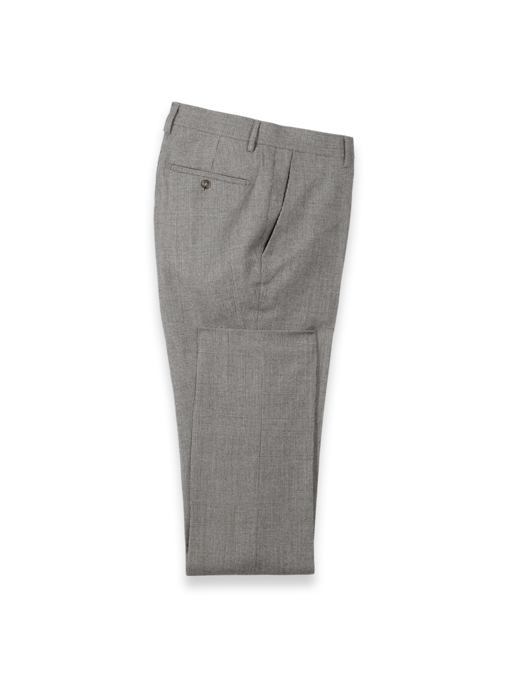 Black/White Wool Glen Plaid Flat Front Suit Pants - Black/white