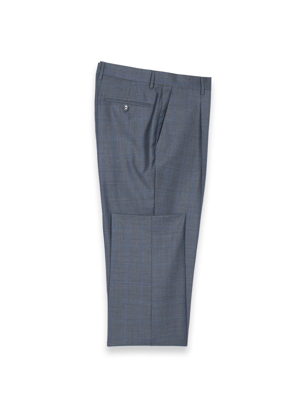 Product Image of Charcoal Wool Windowpane Single Pleated Pants-Charcoal