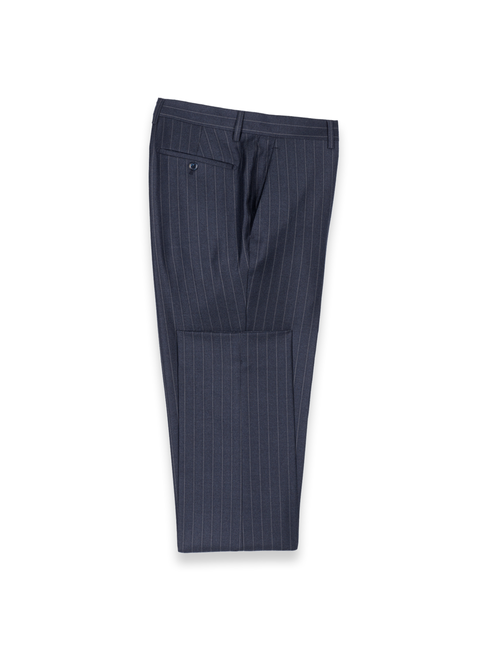 Product Image of Wool Stripe Flat Front Suit Pants-Slate Blue