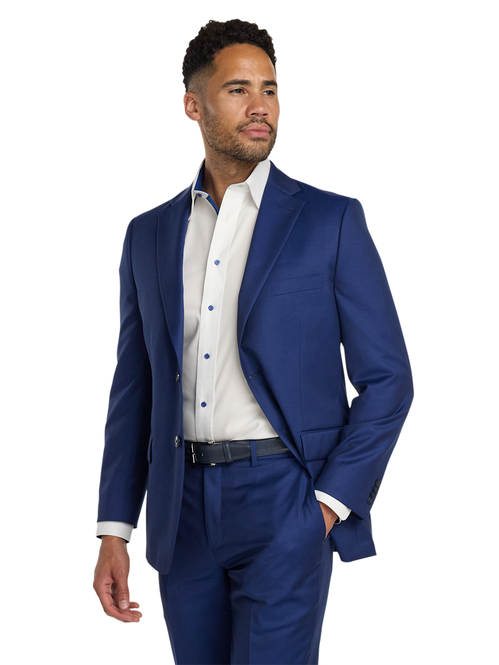 Alternate Image of Wool Solid Single Breasted Notch Lapel Suit Jacket-1
