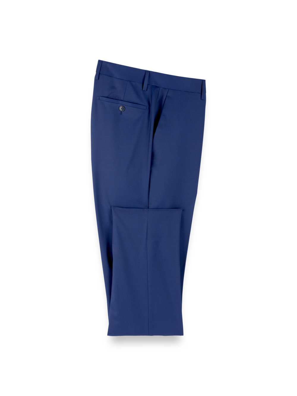 Product Image of Wool Solid Flat Front Suit Pants-Blue