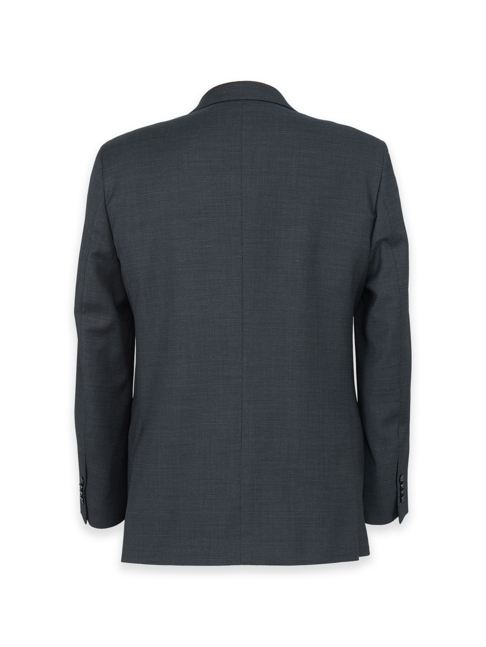 Alternate Image of Charcoal/blue Wool Blend Mini Check Single Breasted Peak Lapel Suit Jacket-1