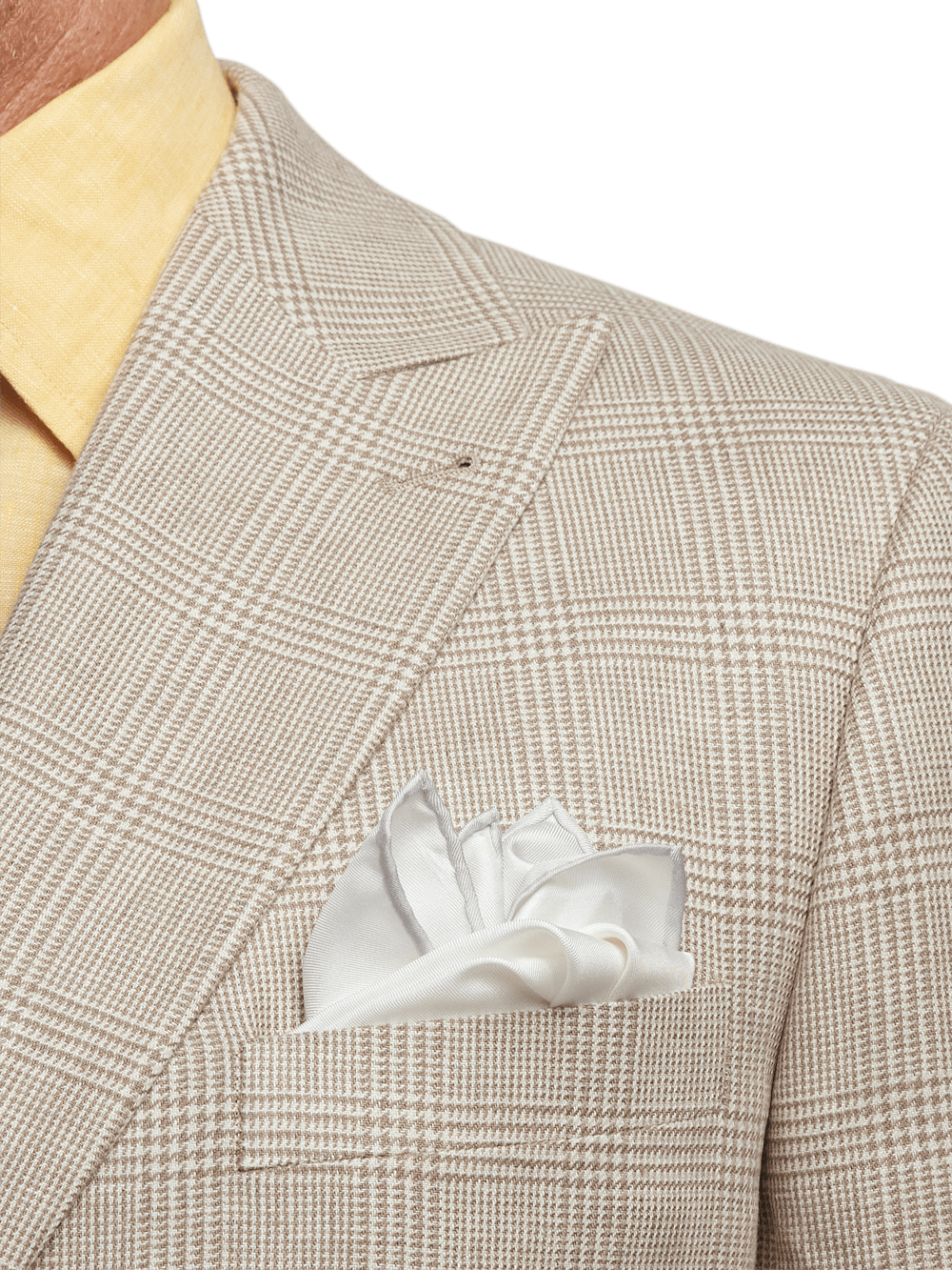 Alternate Image of Linen Blend Plaid Double Breasted Peak Lapel Suit Jacket-5