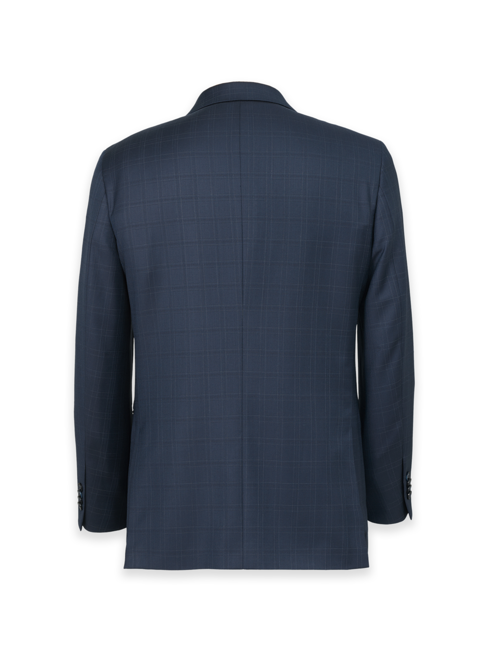 Alternate Image of Blue Wool Windowpane Single Breasted Notch Lapel Suit Jacket-1