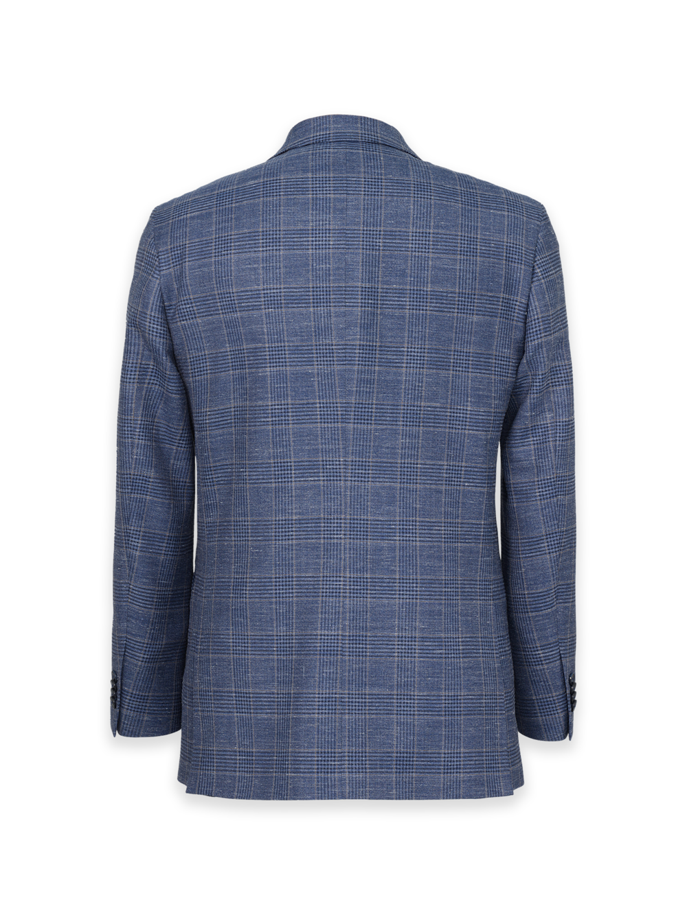 Alternate Image of Blue Wool Blend Plaid Single Breasted Notch Lapel Suit Jacket-1