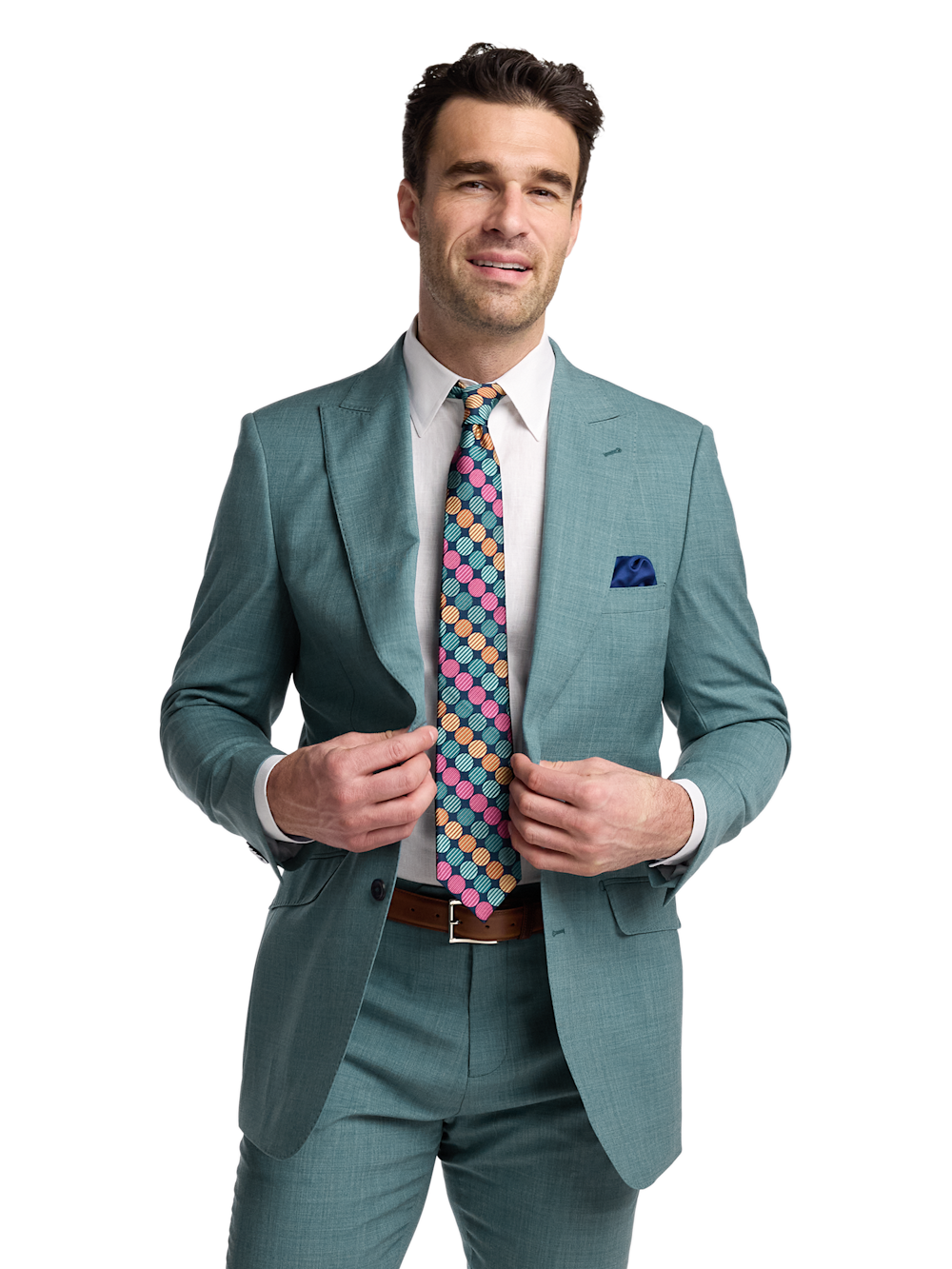 Alternate Image of Wool Bengaline Single Breasted Peak Lapel Suit Jacket-1
