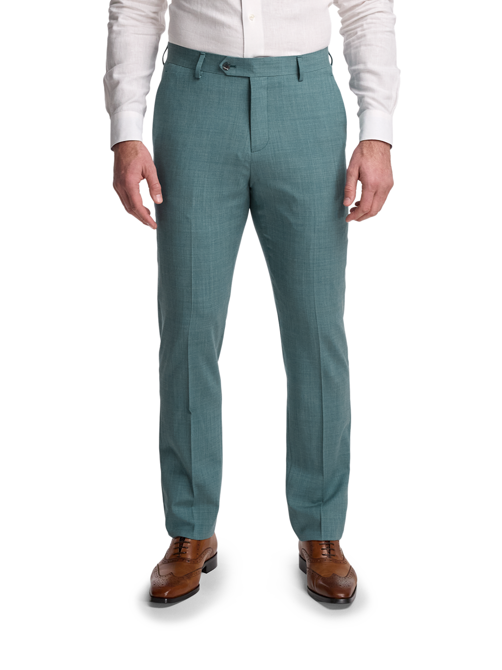 Alternate Image of Wool Bengaline Flat Front Suit Pants-1#model_flat front