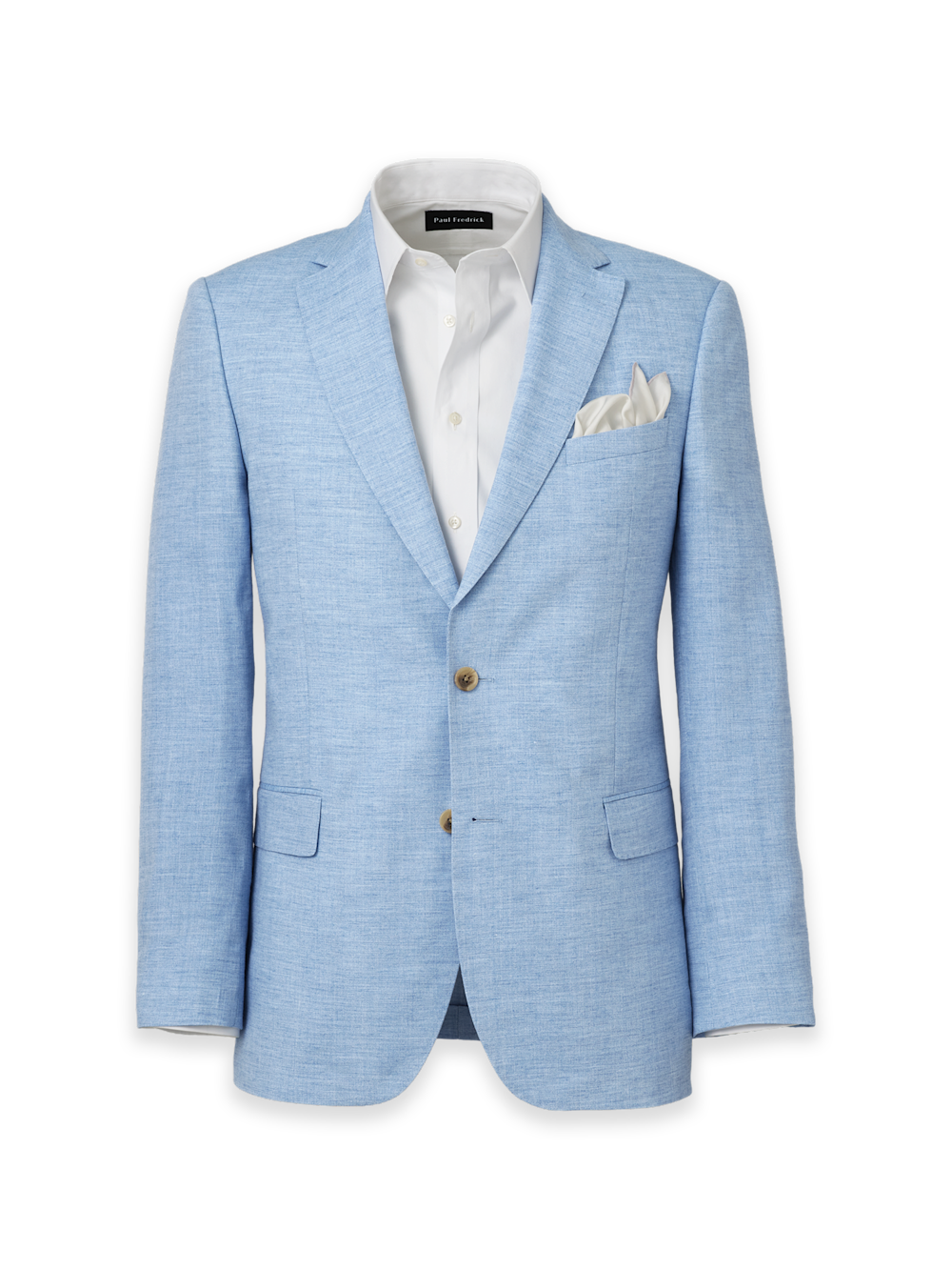 Product Image of Italian Linen Blend Single Breasted Notch Lapel Suit-Light Blue