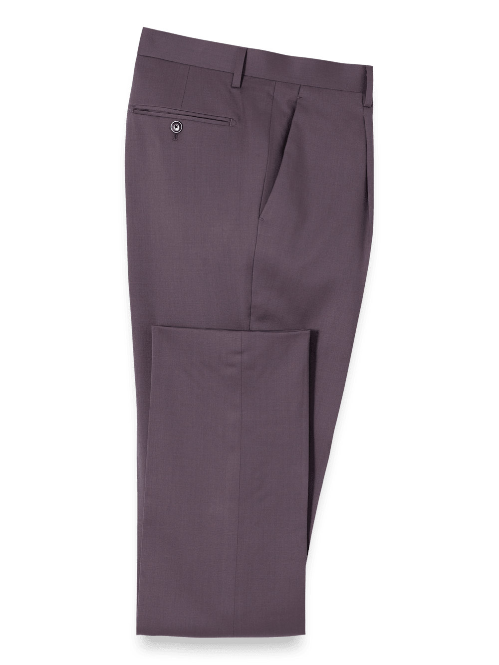 Wool Stretch Single Pleat Suit Pants - Slate Purple – Paul Fredrick