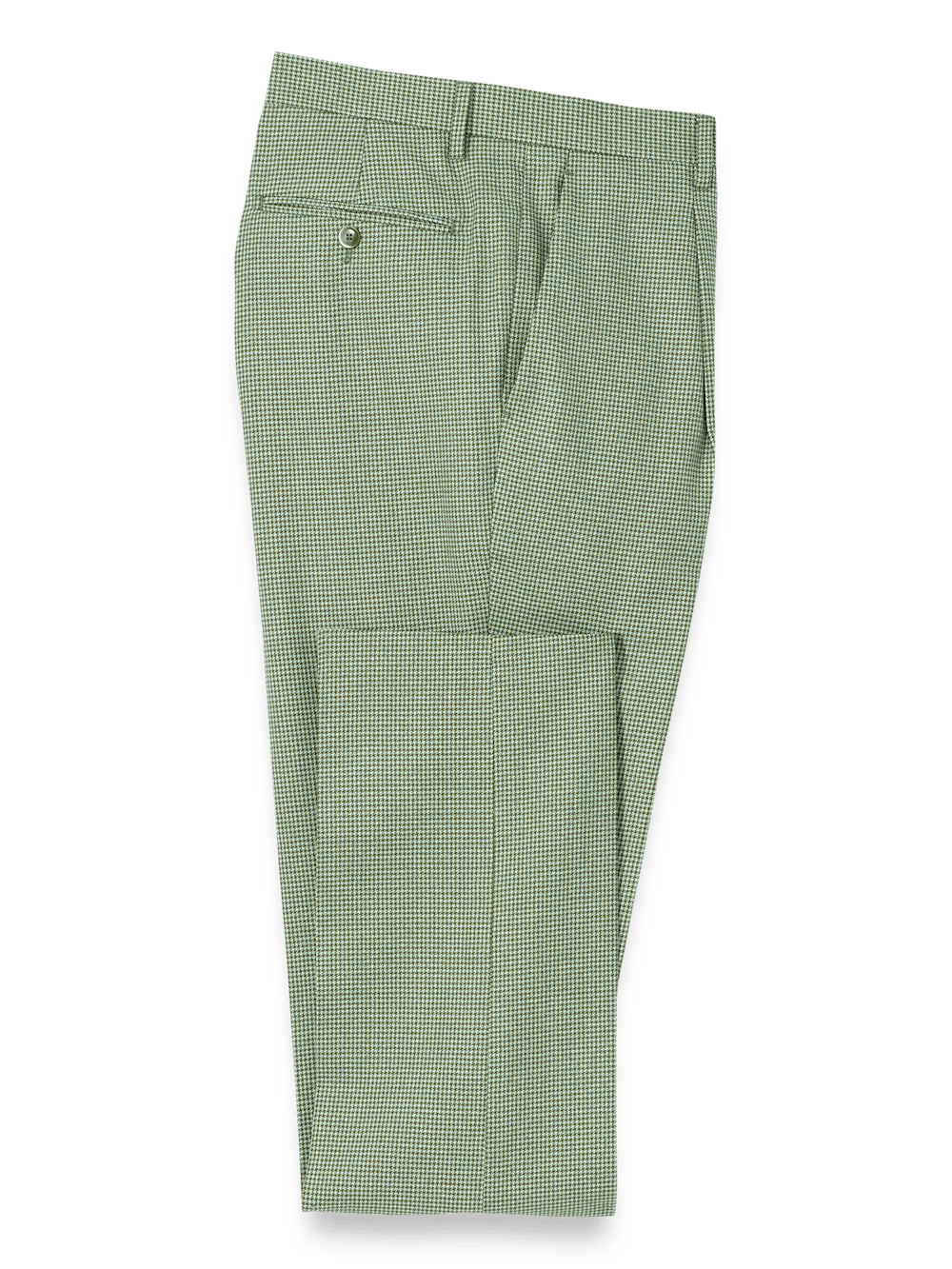 Cotton Blend Single Pleat Suit Pants - Green – Paul Fredrick