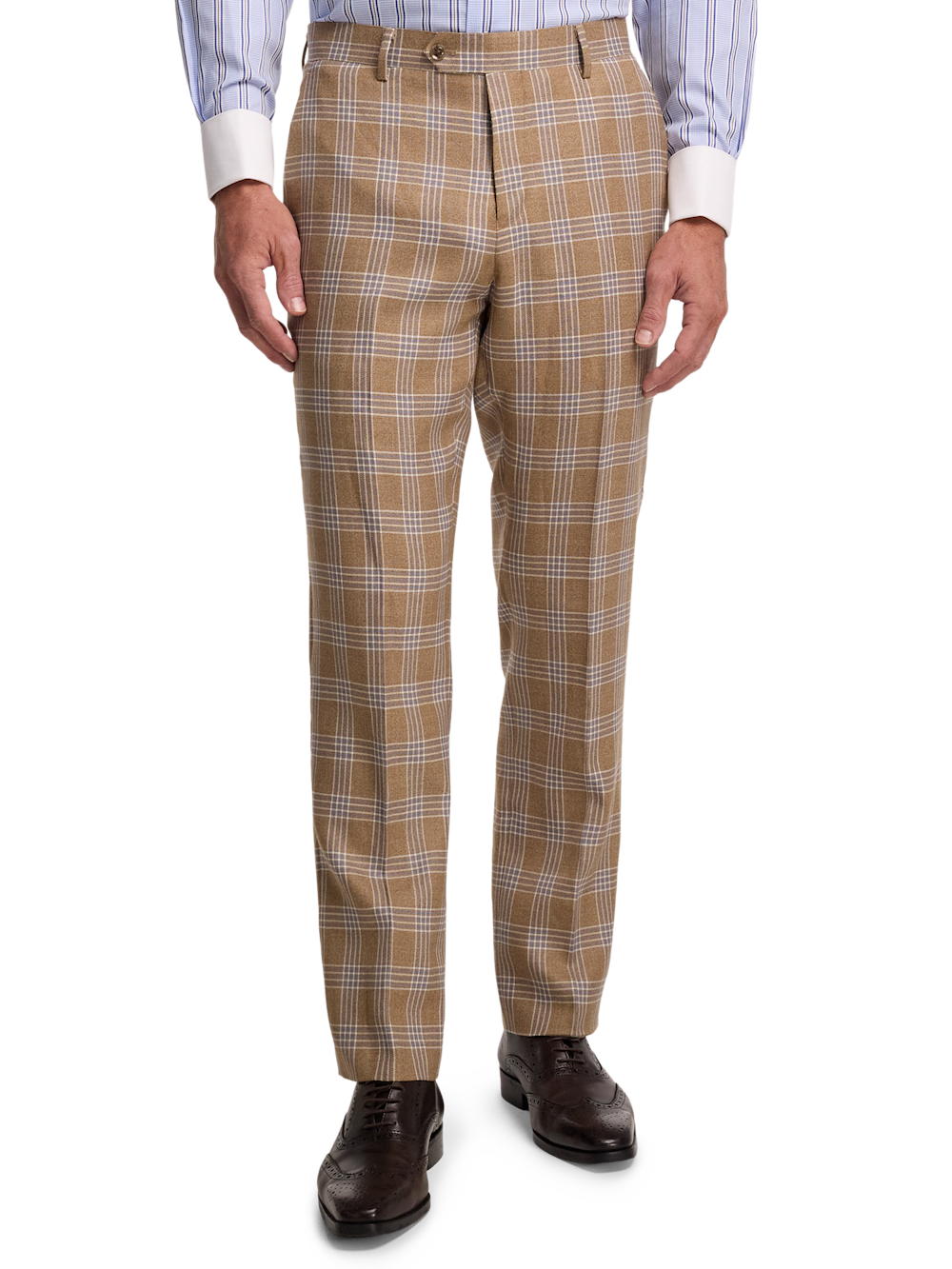 Alternate Image of Wool Plaid Flat Front Suit Pant-1